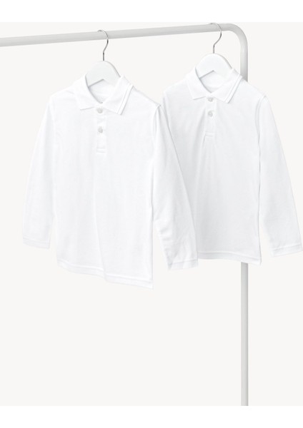 Saf Pamuklu 2'li Polo Yaka T-Shirt (2-18 Yaş)