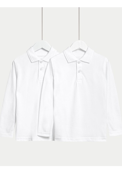 Saf Pamuklu 2'li Polo Yaka T-Shirt (2-18 Yaş)