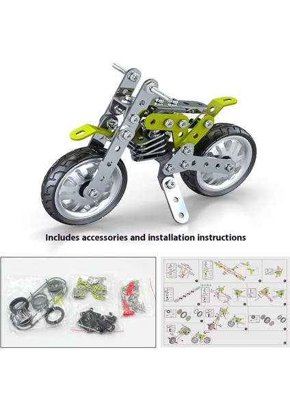 Metal Yapı Taşları Motosiklet Modeli Yetişkinler Için Monte Edilmiş Oyuncaklar Yüksek Zorluk Vida Somun El Montajı (Yurt Dışından)