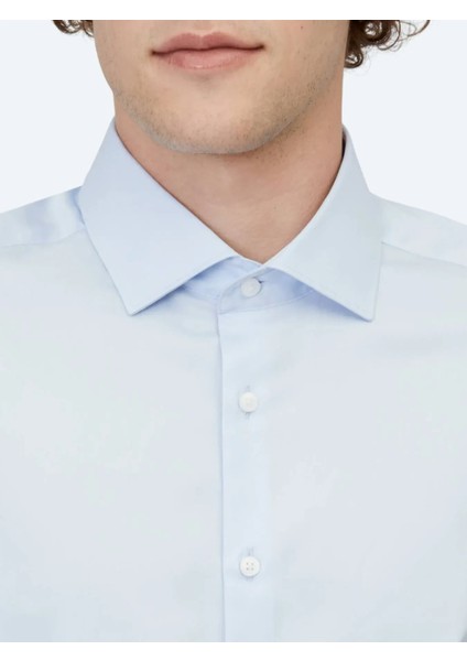 Koyu Mavi Düz Regular Fit Dokuma Klasik %100 Pamuk Gömlek fırsatları