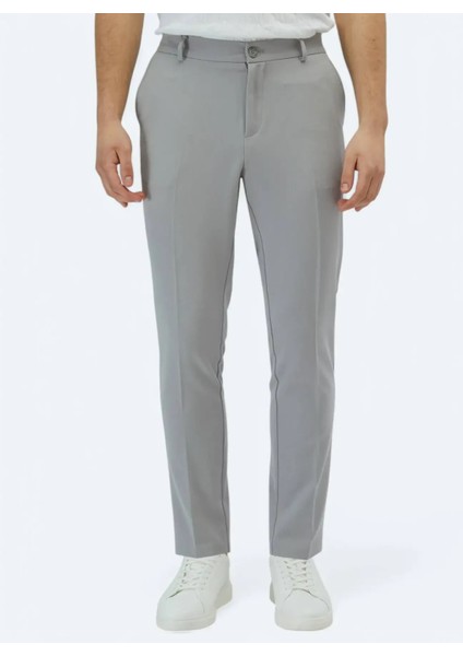 Gri Dokuma Jogging Fit Casual Pantolon
