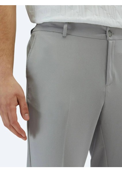 Gri Dokuma Jogging Fit Casual Pantolon modelleri
