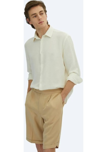 Beyaz Düz Oversize Fit Dokuma Casual Pamuk Karışımlı Gömlek fiyatları