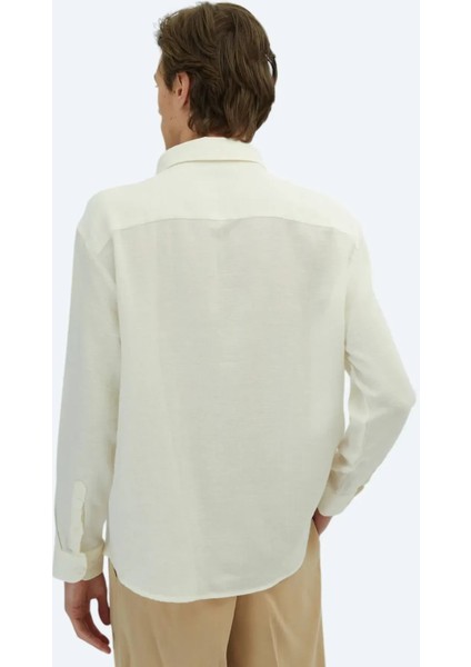 Beyaz Düz Oversize Fit Dokuma Casual Pamuk Karışımlı Gömlek fırsatları