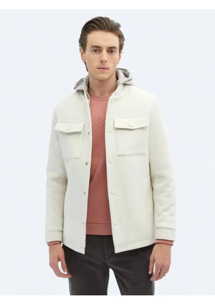 Açık Bej Regular Fit Kapüşonlu Casual Dokuma Mont fiyatları