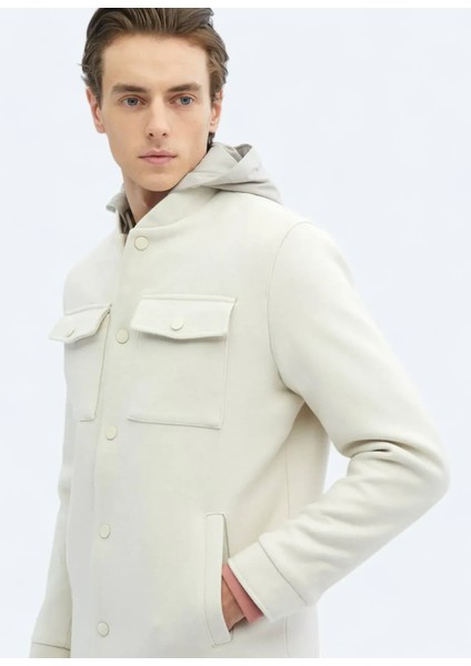 Açık Bej Regular Fit Kapüşonlu Casual Dokuma Mont fırsatları