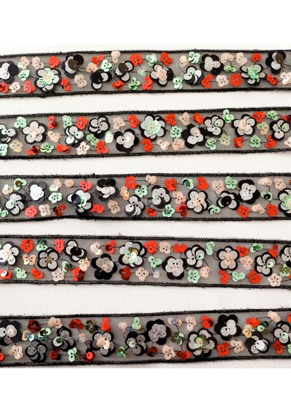 Pullu Simli Çiçek Desenli Tüllü Şerit modelleri