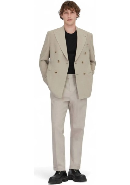 Vizon Desenli Comfort Fit Ceket