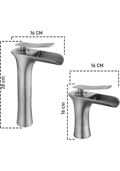 Şelale Uzun Siyah Çanak Lavabo Bataryası fiyatları