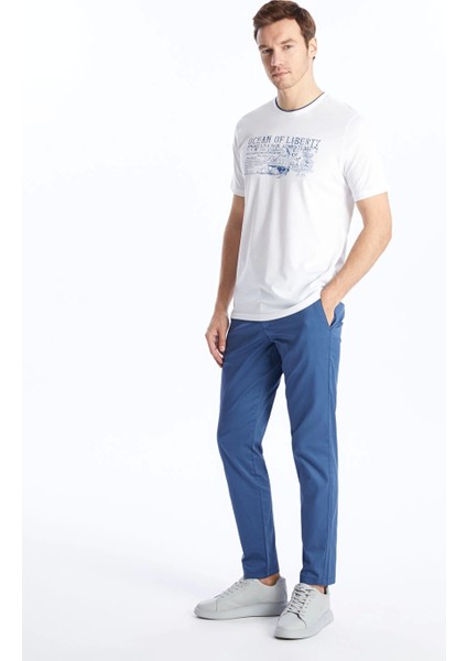 Lcwaıkıkı Classic Indigo Dar Kalıp Gabardin Erkek Chino Pantolon
