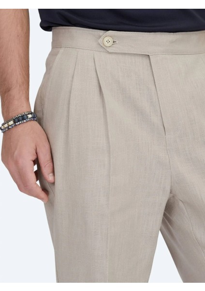 Vizon Dokuma Carrot Fit Casual Pamuk Karışımlı Pantolon fiyatları