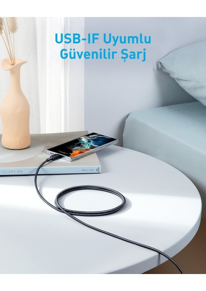 322 Usb-C To Usb-C 1.8m Şarj/data Kablosu - Siyah - 60W Güç Destekli - A81F6 (Anker Türkiye Garantili) fırsatları