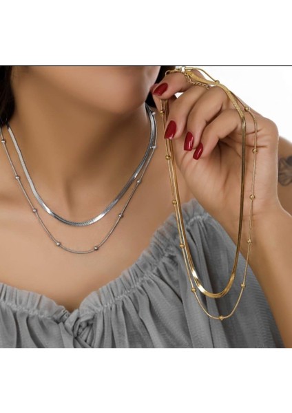 Gümüş Rengi Çelik Kolye ve Bileklik fiyatları