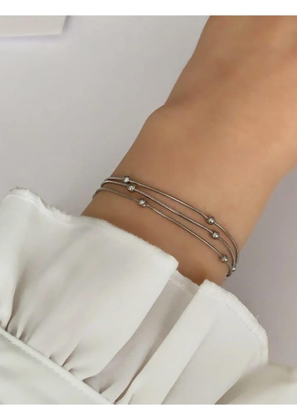 Gümüş Rengi Çelik Kolye ve Bileklik modelleri