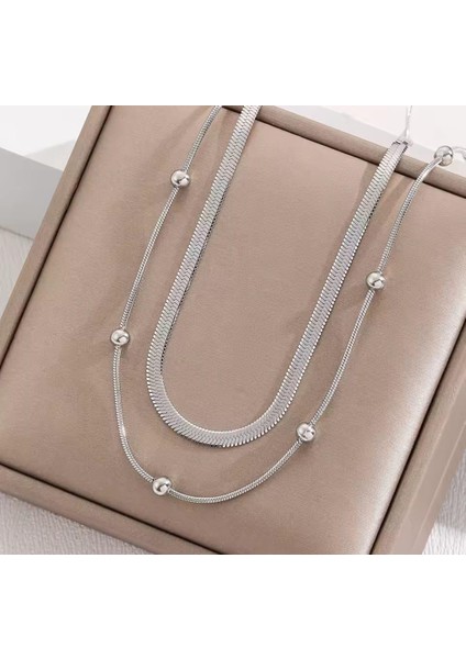 Gümüş Rengi Çelik Kolye ve Bileklik fırsatları