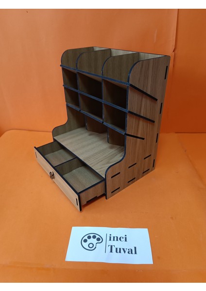 Özel Ergonomik Raf Stand Çekmeceli Düzenleyici Büyük Boy Kalemlik Organizer Masaüstü Ofis