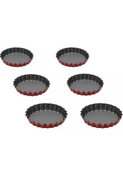 Anto Mini 6'lı Tart Kalıbı Kırmızı
