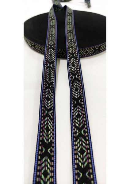 Mavi Siyah Etnik Dar Dokuma Şerit fiyatları