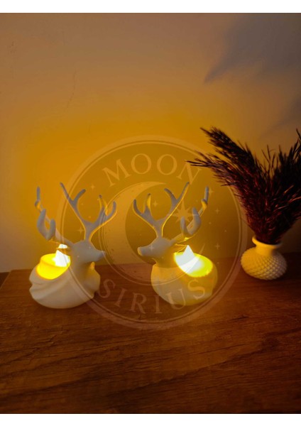 MOON SİRİUS Dekoratif Geyik Figürlü LED Mumluk fiyatları