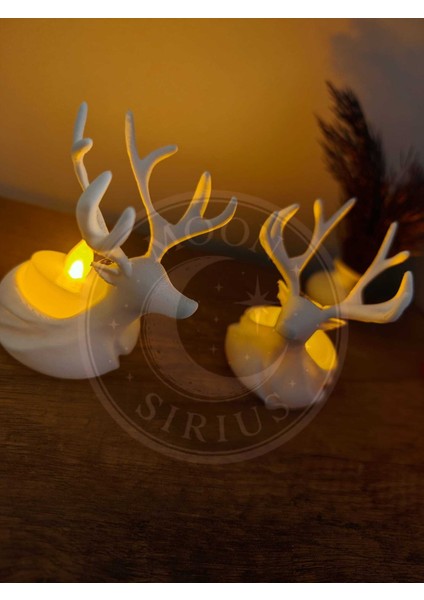 MOON SİRİUS Dekoratif Geyik Figürlü LED Mumluk modelleri