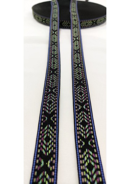 Mavi Siyah Etnik Dar Dokuma Şerit fırsatları