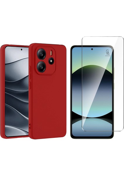 Xiaomi Redmi Note 14 4g ile Uyumlu Kılıf Esnek Premium Telefon Kılıfı ve Temperli Cam Ekran Koruyucu