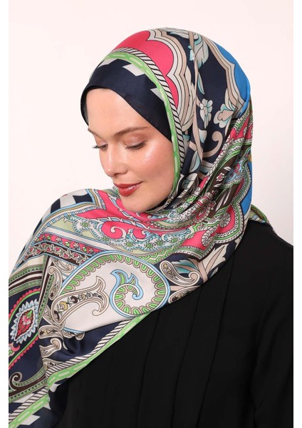 K.lacivert Çizgili Hint Ipeği Şal modelleri