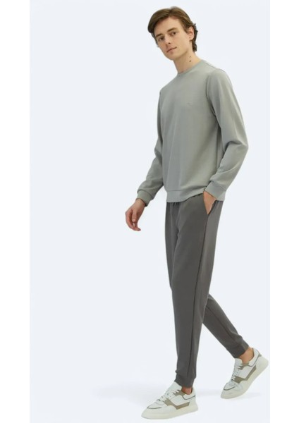 Gri Bisiklet Yaka Sweatshırt