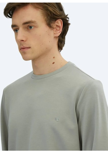 Gri Bisiklet Yaka Sweatshırt modelleri