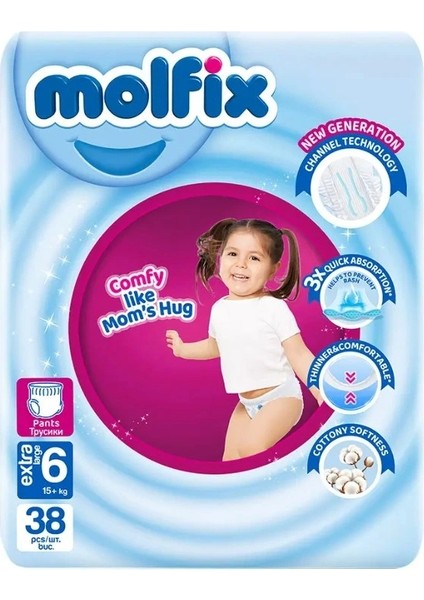 Nessiworld Molfix Külot Bez Jumbo Paket 6 Beden 15+ kg 38 Adet