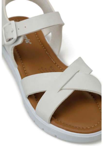 KLAS.F4FX Beyaz Kız Çocuk Sandalet