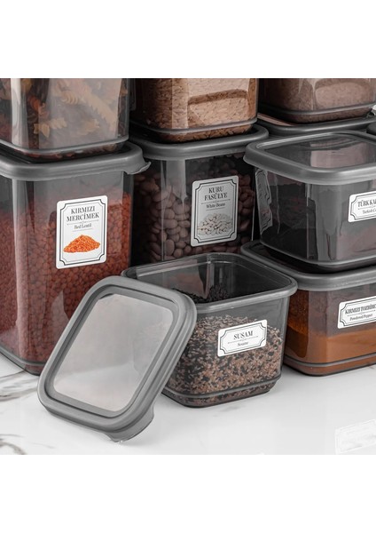 12'li Set Sızdırmaz Kapaklı Kare Erzak Saklama Kabı Antrasit 12 x 0.50 Lt Etiketli fiyatları