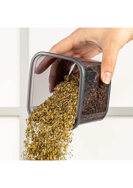 12'li Set Sızdırmaz Kapaklı Kare Erzak Saklama Kabı Antrasit 12 x 0.50 Lt Etiketli fırsatları