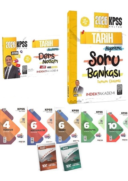 Indeks Akademi 2026 Kpss Tarih Akademisi Video Ders Notları + Soru Bankası 2 Li Set+7'li Deneme