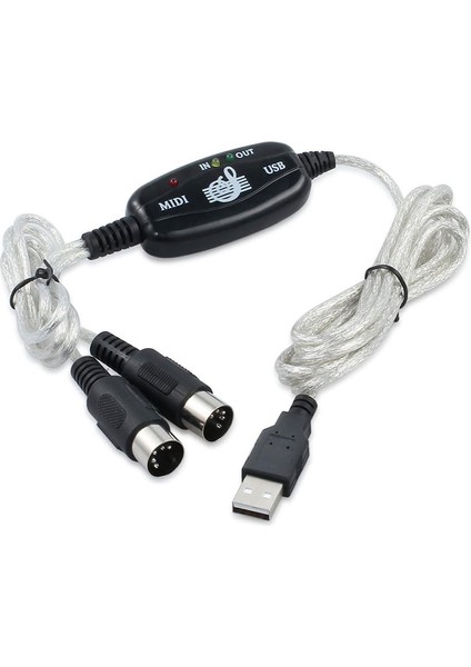 USB To Midi Kablo Dönüştürücü Pc Müzik Klavye Adaptörü Mıdı Kablosu