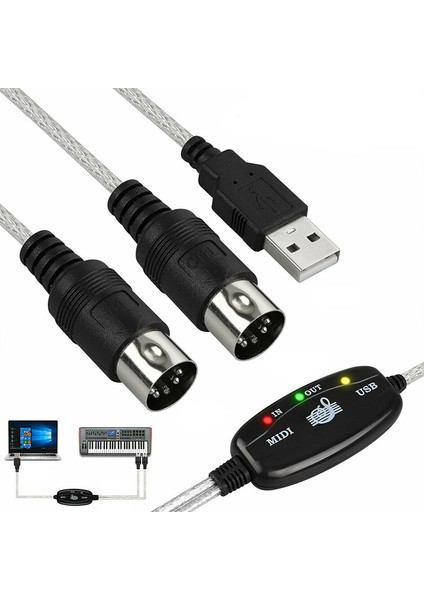 USB To Midi Kablo Dönüştürücü Pc Müzik Klavye Adaptörü Mıdı Kablosu modelleri