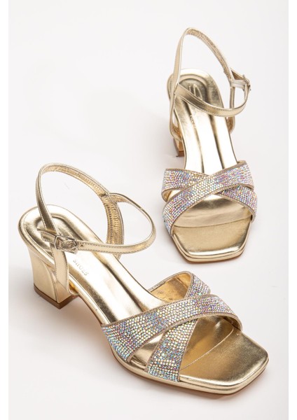 Suins Juny Kadın Önü Taşlı Galvaniz Topuklu Abiye Ayakkabı modelleri