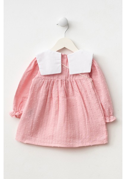 Kız Bebek Nakışlı Bebe Yaka Müslin %100 Pamuk Çantalı Elbise fırsatları