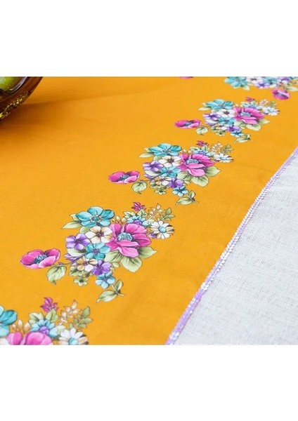 El Yapımı Yazma ve Polyester Keten Masa Örtüsü