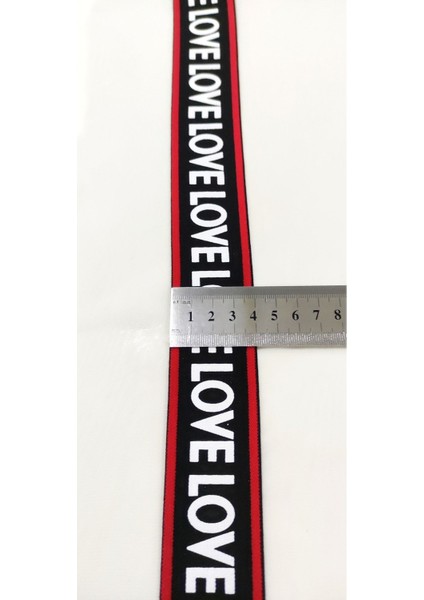 Kırmızı Siyah Beyaz Love Yazılı Lastik Şerit modelleri
