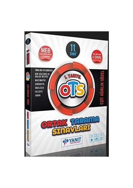 11. Sınıf 1. Yarıyıl Ortak Tarama Sınavları Eşit Ağırlık Sözel