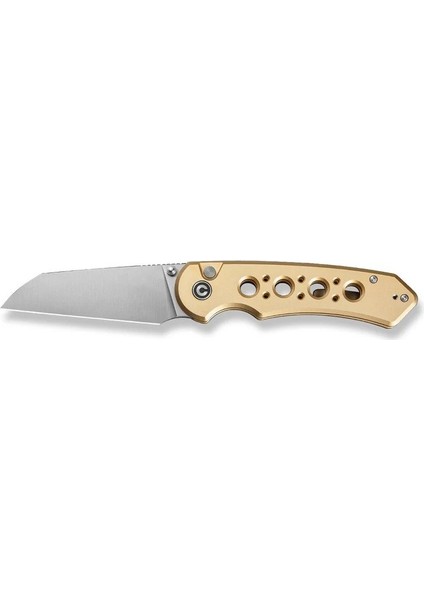 Pragma Prime Thumb Stud & Button Lock Knife Champagne Aluminum Handle Çakı