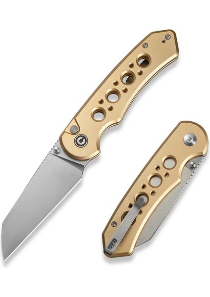 Pragma Prime Thumb Stud & Button Lock Knife Champagne Aluminum Handle Çakı fiyatları