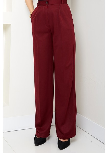 Mihre Çımalı Palazzo Pantolon 1581 - Bordo