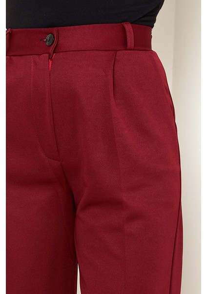Mihre Çımalı Palazzo Pantolon 1581 - Bordo fiyatları
