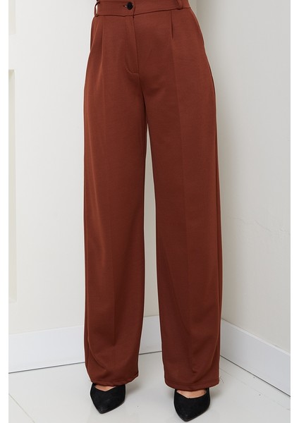Mihre Çımalı Palazzo Pantolon 1581 - Kahve