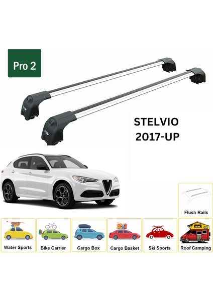 Alfa Romeo Stelvio 2017-2022 Portbagaj Taşıyıcı Ara Atkisi - Ara Çubuk Paw Pro 2 Gri fiyatları