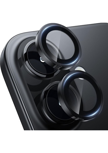 Iphone 16 ve 16 Plus Siyah (Black) Uyumlu Kamera Lens Koruyucu Cam