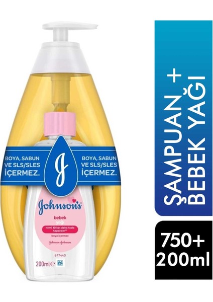 Johnson's Baby Gold Şampuan 750 ml + Bebek Yağı 200 ml