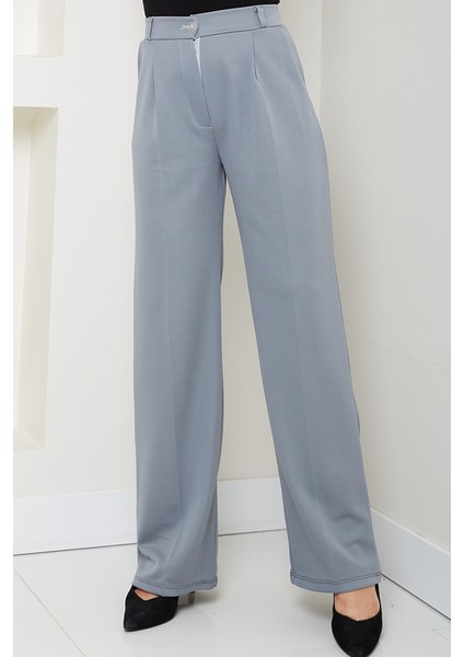 Mihre Çımalı Palazzo Pantolon 1581 - Gri fiyatları